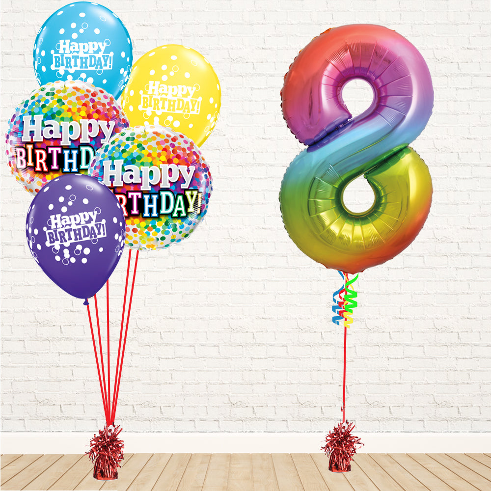 Jolly Rainbow Number Birthday Package - PartyFeverLtd