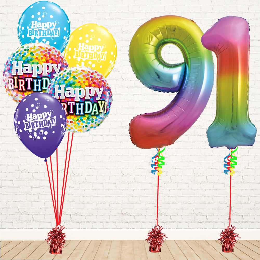 Jolly Rainbow Number Birthday Package - PartyFeverLtd