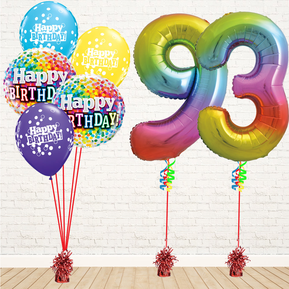 Jolly Rainbow Number Birthday Package - PartyFeverLtd