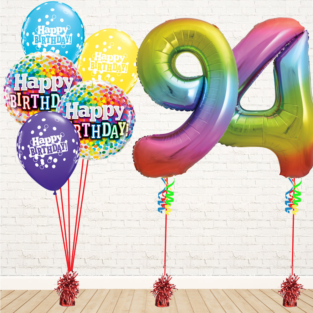 Jolly Rainbow Number Birthday Package - PartyFeverLtd