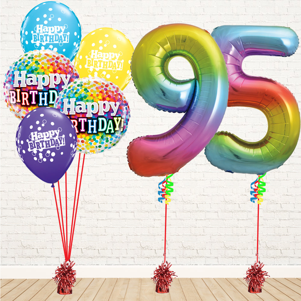 Jolly Rainbow Number Birthday Package - PartyFeverLtd