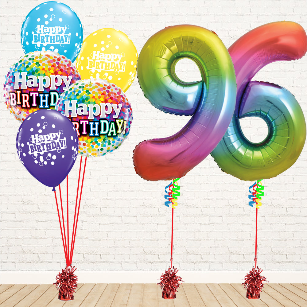 Jolly Rainbow Number Birthday Package - PartyFeverLtd