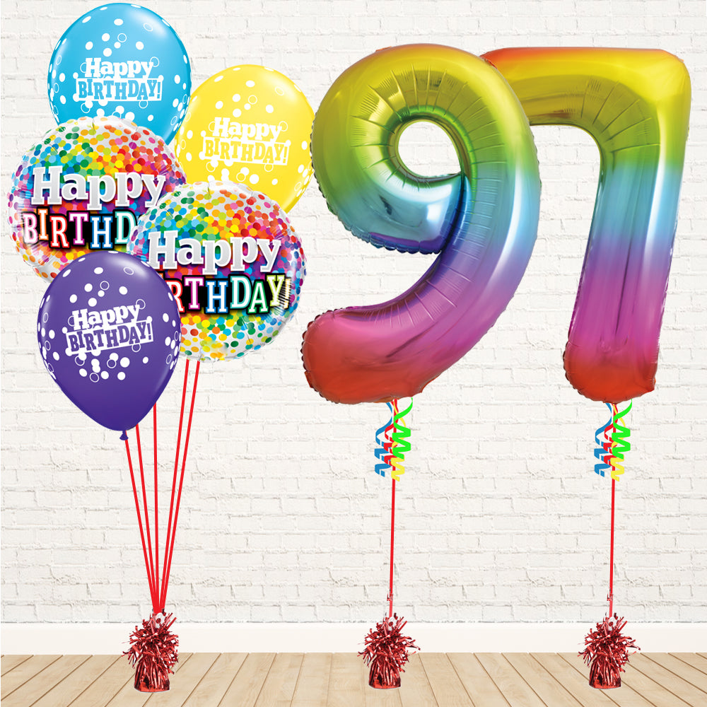 Jolly Rainbow Number Birthday Package - PartyFeverLtd