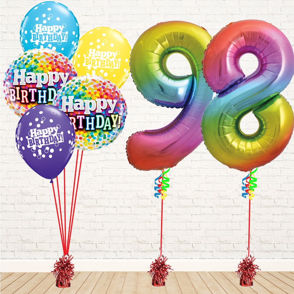 Jolly Rainbow Number Birthday Package - PartyFeverLtd