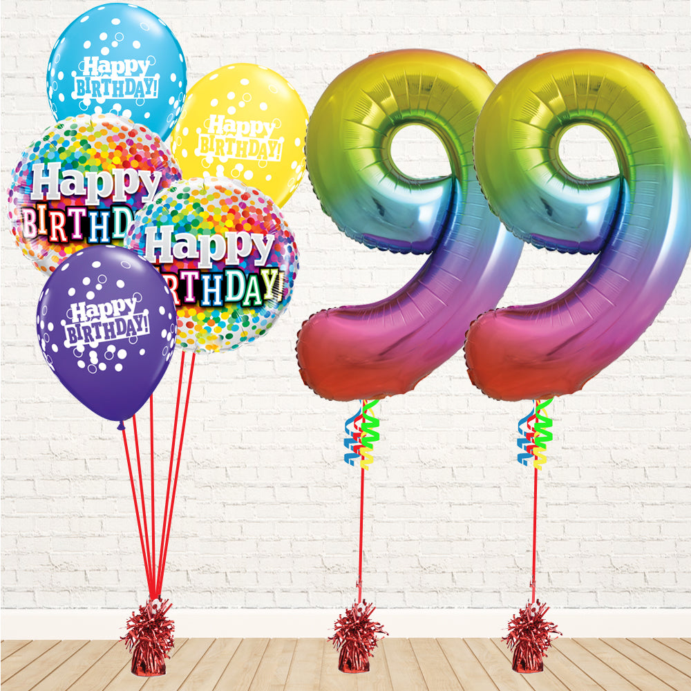 Jolly Rainbow Number Birthday Package - PartyFeverLtd