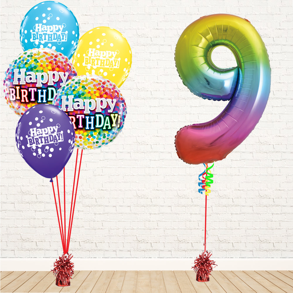 Jolly Rainbow Number Birthday Package - PartyFeverLtd