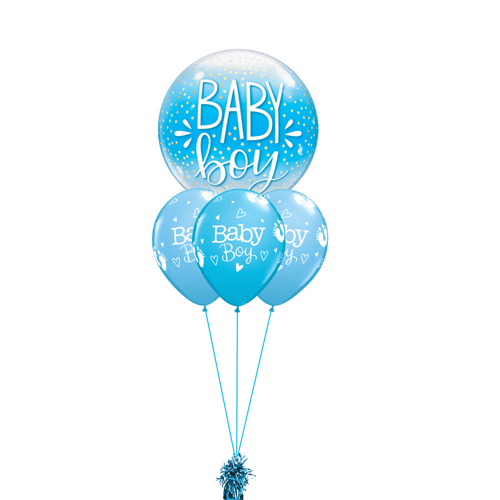 Super Baby Boy Bubble Balloon Bouquet