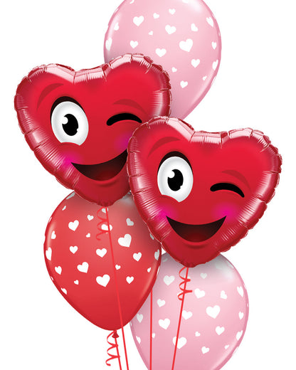 Valentine Smile & A Kiss Balloon Bouquet - PartyFeverLtd