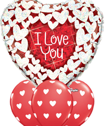 Supersize Valentine Heart Balloon Bouquet - PartyFeverLtd