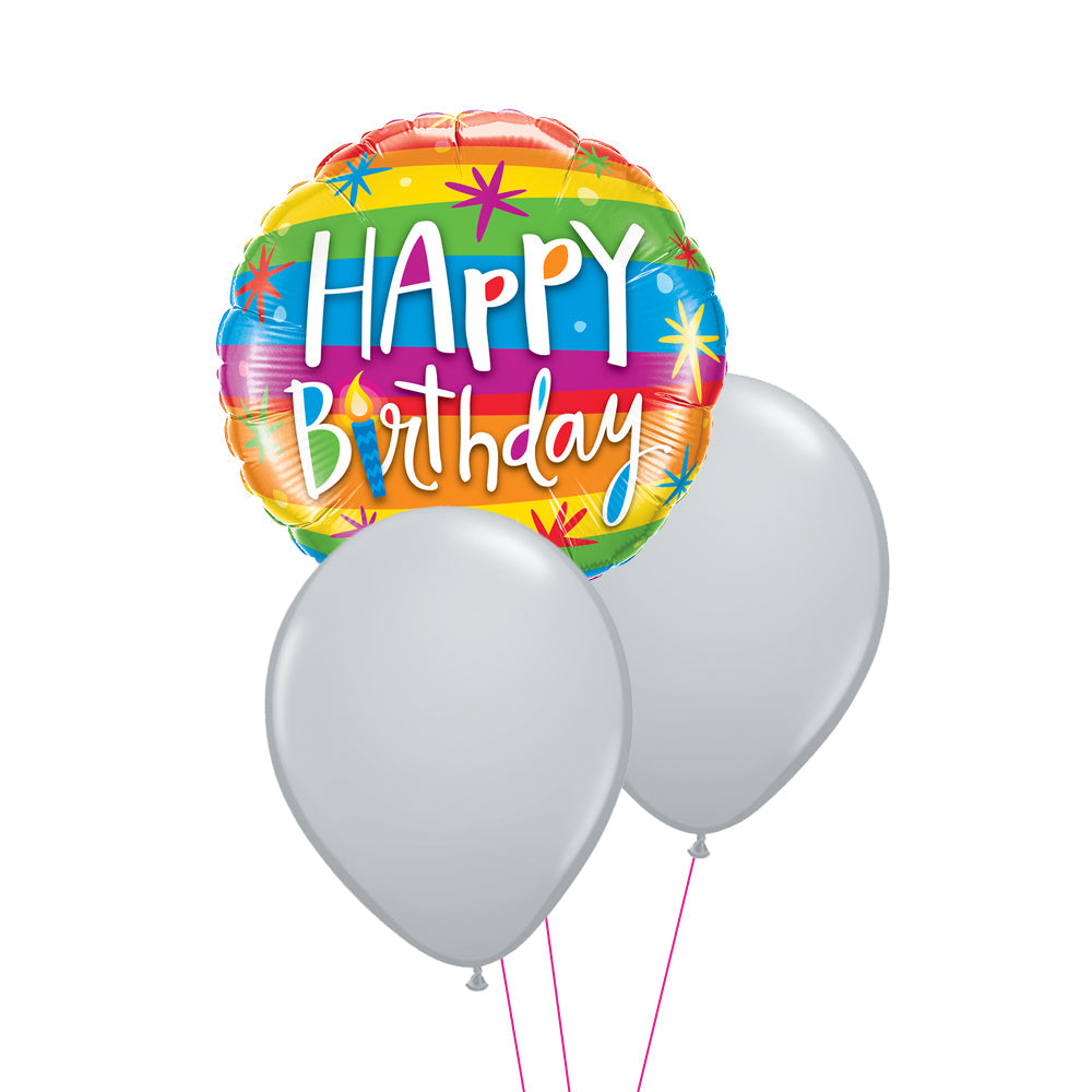 Birthday Rainbow Stripes Balloon