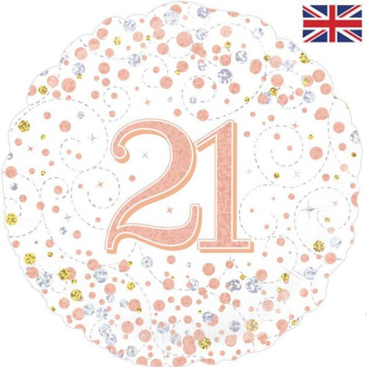 Rose Gold Fizz 21st Balloon
