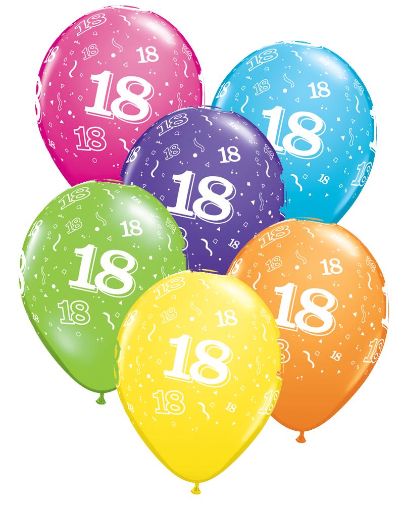 18th Birthday Balloons Pk6 - PartyFeverLtd