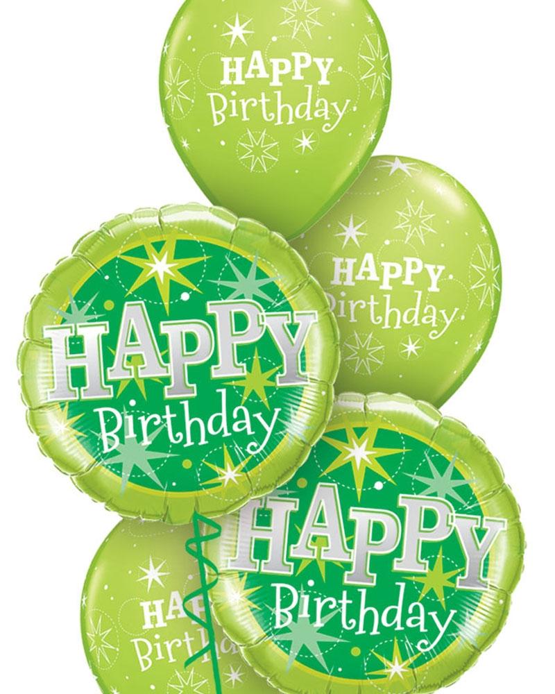 Green Sparkle Balloon Bouquet - PartyFeverLtd