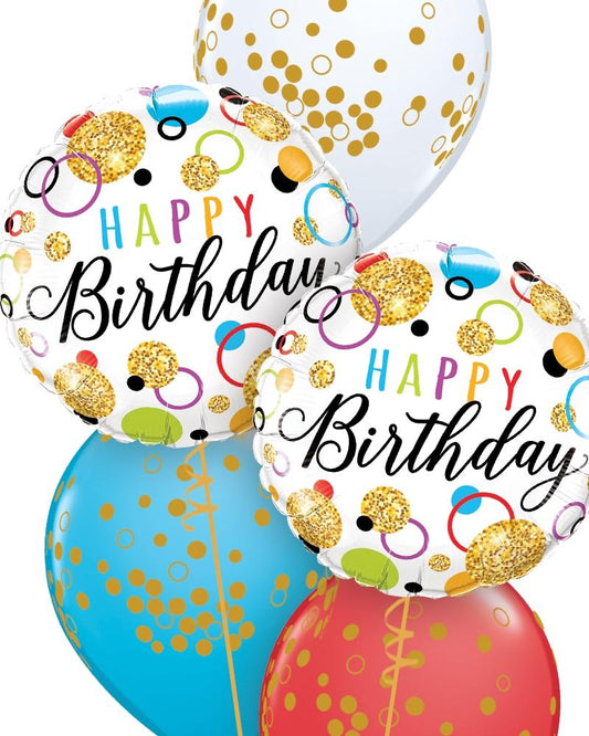 Birthday Glitter Dots Balloon Bouquet - PartyFeverLtd