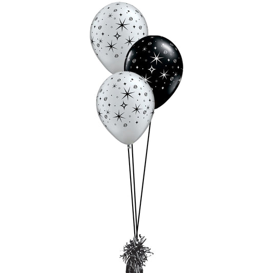 Silver & Black Stars Table Bouquet