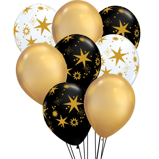 Bold Gold Star Mix Balloons