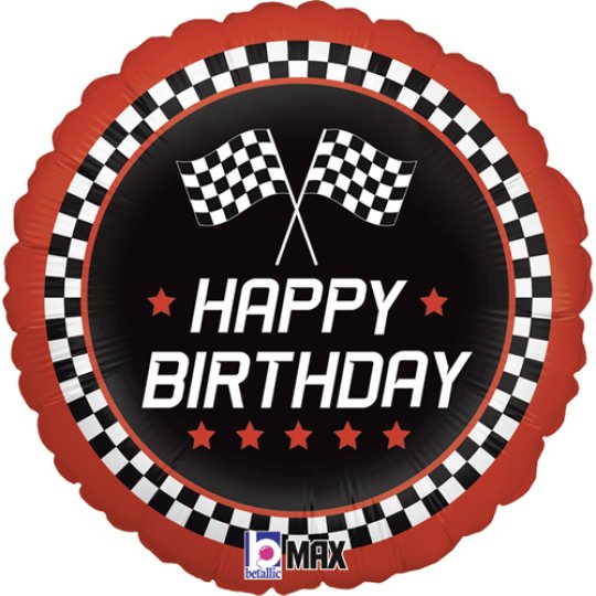 Checkered Flag Birthday Balloon