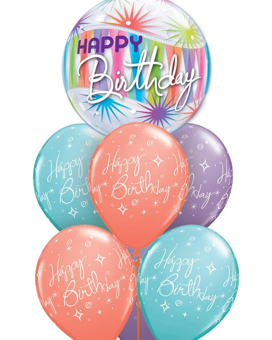 Fab Birthday Sorbet Bubble Balloon Bouquet - PartyFeverLtd
