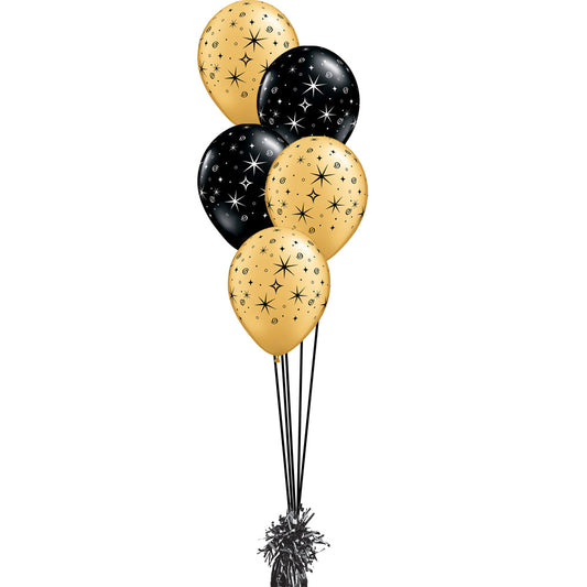 Gold & Black Stars Latex Bouquet