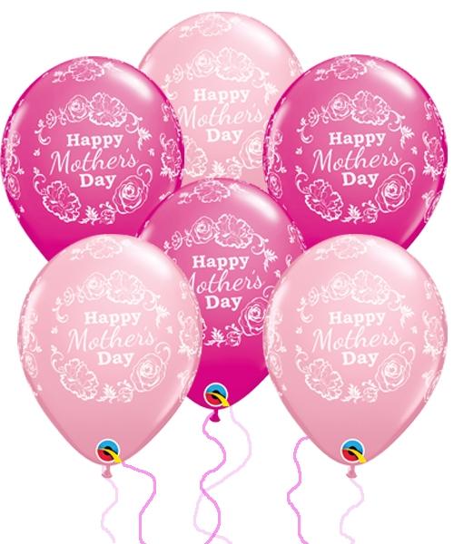 6 Happy Mother's Day Print Balloons - PartyFeverLtd