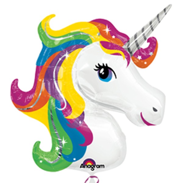 Rainbow Unicorn Head Balloon - PartyFeverLtd