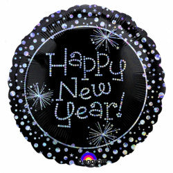 Holographic Happy New Year Balloon