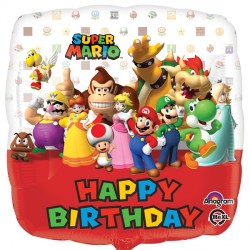 Super Mario Square Birthday Balloon - PartyFeverLtd